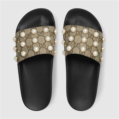 gucci diamond slides nordstrom|Gucci slides with pearls.